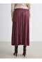 Özmarka New Season Elastic Waist Satin Pleated Skirt - 4