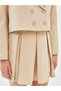 Alita City Farkıyla Blai̇s Beige Plain Mini Women's Skirt - 3