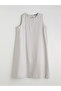 Gray Crew Neck Modal Blend A-Line Dress - 4