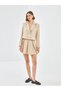 Alita City Farkıyla Blai̇s Beige Plain Mini Women's Skirt