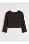 Brown Boat Neck Openwork Women's Knitwear Sweater - 5