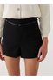 Özmarka New Season Women's Shorts with Waist Belt - 4