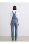Lcw Women's Square Neck Jean Salopet - 4