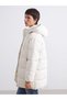 Alita City Lcw Vision Beige Plain Loose & Baggy Women's Puffer Coat