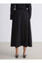 Alita City Farkıyla Soulife Black Plain Long Women's Skirt - 4