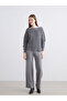 Lcw Vision Gray Boat Neck Oversize Women's Knit Sweater - 2