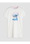 Alita City Lcw Young Ecru Combed Cotton Printed Short Sleeve Women's Nightgown with a Difference - 5