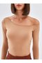 Blais Beige Boat Neck Women's Bodysuit - 3