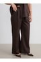 Alita City Farkıyla Soulife Brown Straight Loose & Wide Leg Women's Trousers - 2