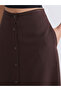 Brown Loose Fit A-Line Muslin Skirt - 3