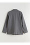 Two Mt Shop Quality Lcw Vision Gray Polyviscon Straight Loose & Baggy Women's Blazer Jacket - 6