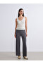Elastic Waist Textured Women's Trousers