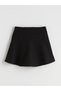 Alita City Farkıyla Xside Black Plain Mini Women's Shorts Skirt - 6