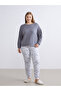 Mg trenden grey crew neck Oversized women's pajama top - 6