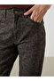 Straight Fit Patterned Women's Jean Trousers - 3