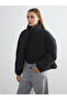 Two Mt Shop Quality Lcw Vision Black Faux Leather Quilted Oversize Women's Leather Look Coat - 2