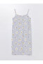 Gray Crew Neck Floral Strap Women's Nightgown - 5