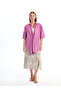 Nevavm Shawl Collar Plain Oversize Linen Look Women's Kimono with a Difference - 2