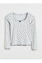 Gray U-Neck Floral Women's Pajama Set - 2