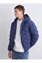 Indigo Slim Fit Hooded Men's Puffer Jacket