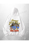 White Unisex Girl Gang Printed Oversize Hoodie Sweatshirt