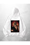 White Unisex Templar Printed Oversize Hoodie Sweatshirt