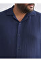 Plus Size Resort Collar Short Sleeve Muslin Men's Shirt - 4