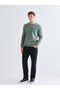 Green Crew Neck Men's Sweatshirt - 2