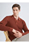 Brown Polo Neck Men's Knitwear Sweater