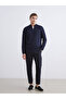 Navy Blue Slim Fit Men's Trousers