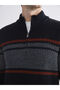 Stand Collar Long Sleeve Striped Men's Knitwear Sweater - 3