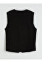 Black Standard Fit V-Neck Men's Knitwear Vest - 6
