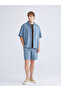Indigo Comfortable Fit Short Sleeve Linen Look Men's Shirt - 2