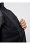 Black Slim Fit Stand Collar Men's Leather Look Coat - 4