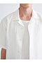 Ecru Regular Fit Resort Collar Short Sleeve Men's Shirt - 3