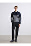 Esvab • Modern & Distinctive Devrik Roba Collar Striped Men's Knitwear Sweater - 3