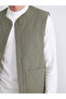 Xside Khaki Standard Fit V-Neck Men's Puffer Vest - 3