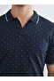 Polo Neck Patterned Pique Men's T-Shirt - 3