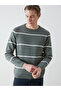 Sparkling Choices from Shining Store Zero Roba Collar Long Sleeve Striped Men's Knitwear Sweater - 2