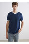 Vizyon New Season Contrast Detailed Men's Combed Cotton T-Shirt