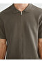 Khaki Regular Fit Short Sleeve Men's Shirt - 5