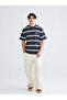 Rmz Gi̇yi̇m Farkiyla Zero Roba Collar Striped Combed Cotton Men's T-Shirt - 3