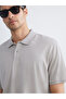 Gray Polo Neck Pike Men's T-Shirt - 3