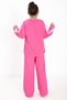 Pink Bow Detailed Striped Girls' Crew Neck Tracksuit Set 22731 - 5