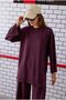 Modal Basic Long Sweatshirt Burgundy - 6