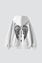 His Angel Printed Oversize Unisex White Hoodie