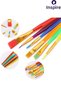Brush Set 6 Pieces 1 Pack Colorful Handle Painting Brush Set Acrylic Oil Gouache Watercolor Flat Brush Set - 3