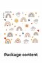 Sun Clouds and Rainbows Wall Sticker Set - Kids Room Nursery Playroom Bedroom Decor Set - 3