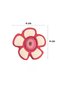 5 Pieces Red Daisy Children's Room Furniture Handle Set - Single Screw Cabinet and Drawer Handles - 7