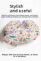Cute Safari Animals Pattern Neck Pillow-Pastel Pink Turquoise Kids & Adults Travel Pillow - 5